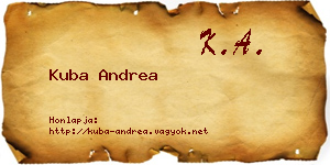 Kuba Andrea névjegykártya
