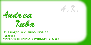 andrea kuba business card